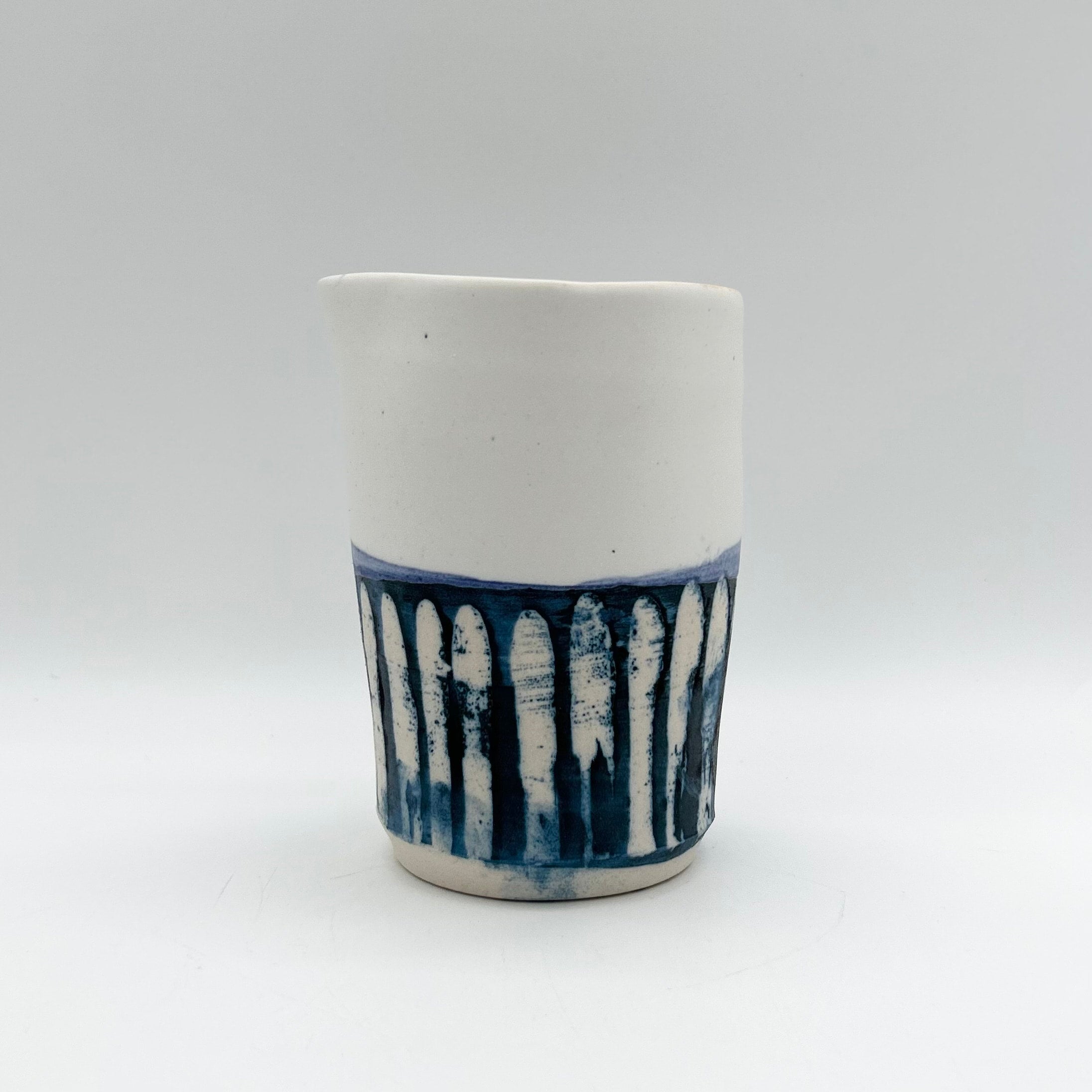 Blue & White Striped Jug Outback Arts